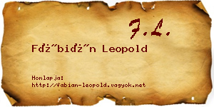 Fábián Leopold névjegykártya
